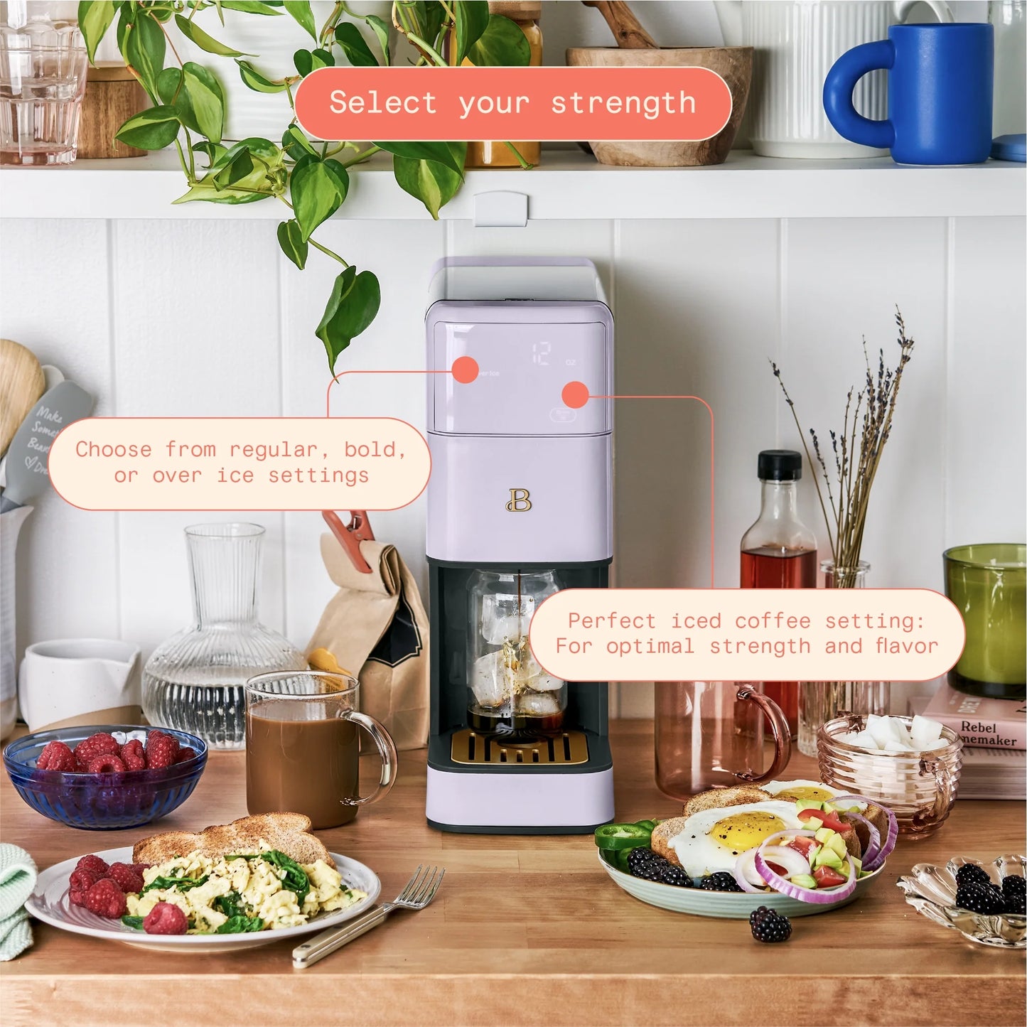 Beautiful Perfect Grind�?Programmable Single Serve Coffee Maker, White Icing by Drew Barrymore