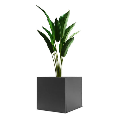 Indoor Outdoor Planter, Square Outdoor Planter For Both Indoor And Outdoor Use, For Gardens, Entrances, Patios Black Steel Square Cube Planter Box