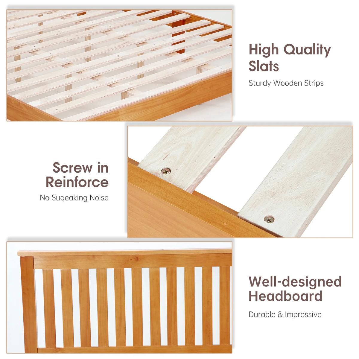 YRLLENSDAN Adult 37 Inches Bed Frames with Headboard, Twin