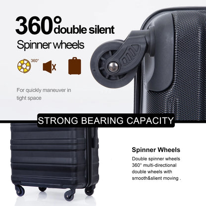 Tripcomp Hardside Luggage Set 3-Piece Set (21/25/29) Lightweight Suitcase 4-Wheeled Suitcase Set(Purple)