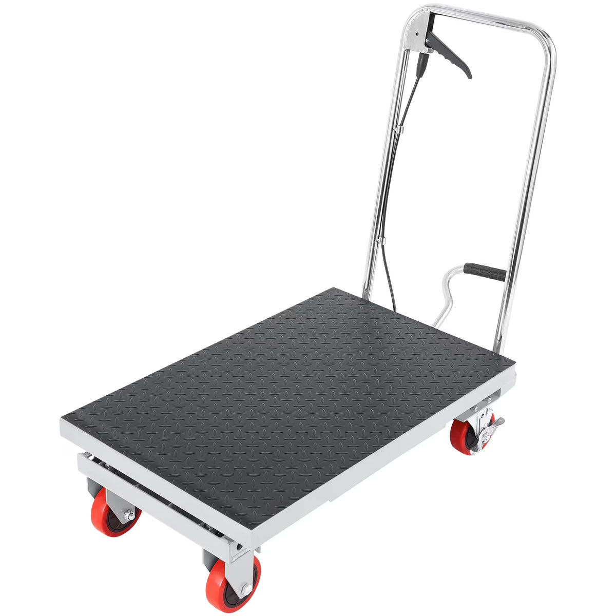 BENTISM Hydraulic Lift Table Cart 500 lbs Manual Scissor Lift Table 28.5" Gray