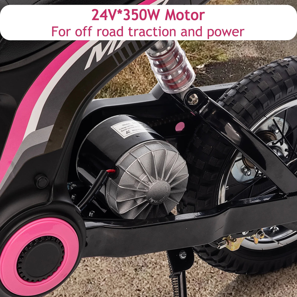 Kids Electric Dirt Bike,Electric-Powered Bike,2 Speed Settings,14.29 MPH Max,All-Terrain Electric Motorcycle for Ages 6-12,High-Speed Electric Dirt Bike for Kids,24V 350W