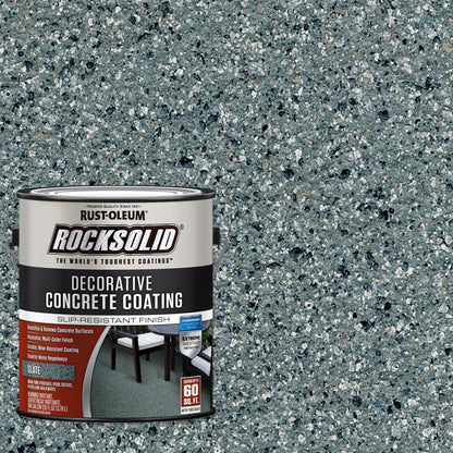 2 Pack, Slate, Rust-Oleum RockSolid Decorative Concrete Interior/Exterior Solid Stain Matte - 306267, Gallon