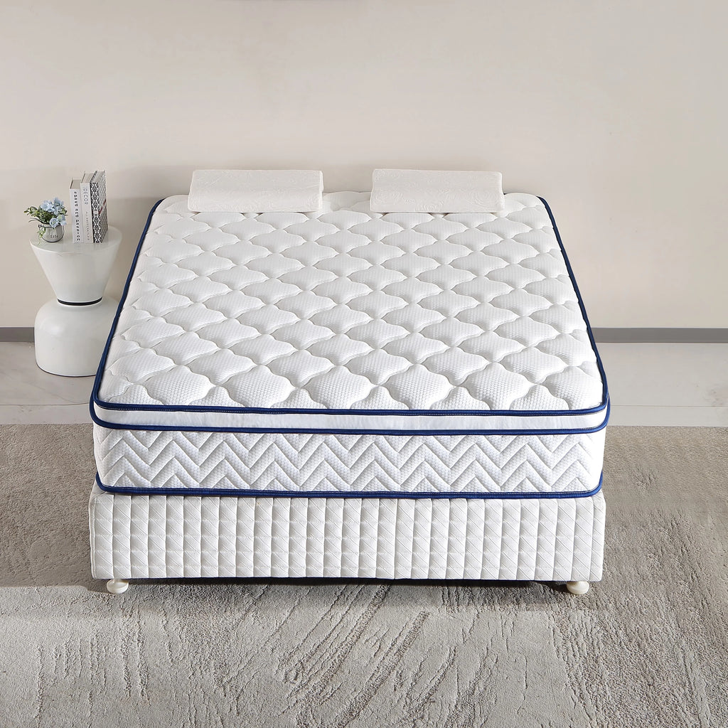 QOFYU Plush Queen Mattress 12 inch, Queen Size Spring HybridGel Memory Foam Mattress,  Queen Mattresses in a Box