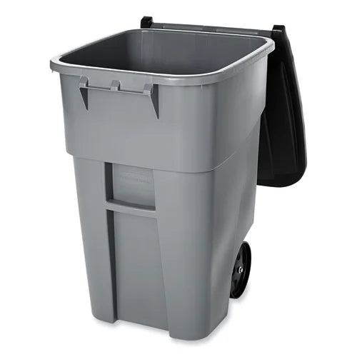 Rubbermaid Commercial Brute Rollout Container Square Plastic 50gal Gray 9W27GY
