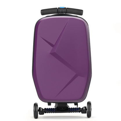 Advwin Scooter Luggage for Kids & Adults, Hardside Ride on Suitcase for Kids Ages 4-15 Multifunctional Lightweight Foldable Carry on Luggage with Wheels Ride on for Children Teenagers, Pink