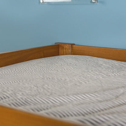 Walker Edison Modern Twin Over Twin Youth Bunk Bed, Caramel
