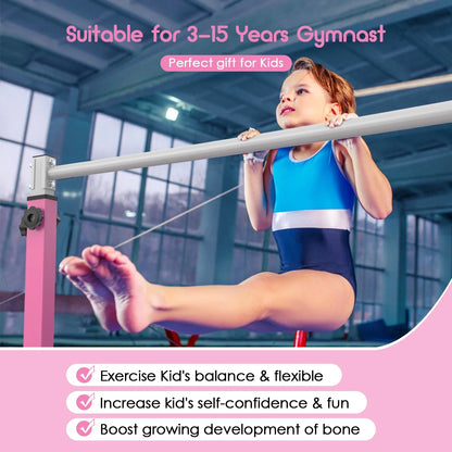 Safly Fun Anti Slip Adjustable Steel Gymnastics Bar, 50 in Width