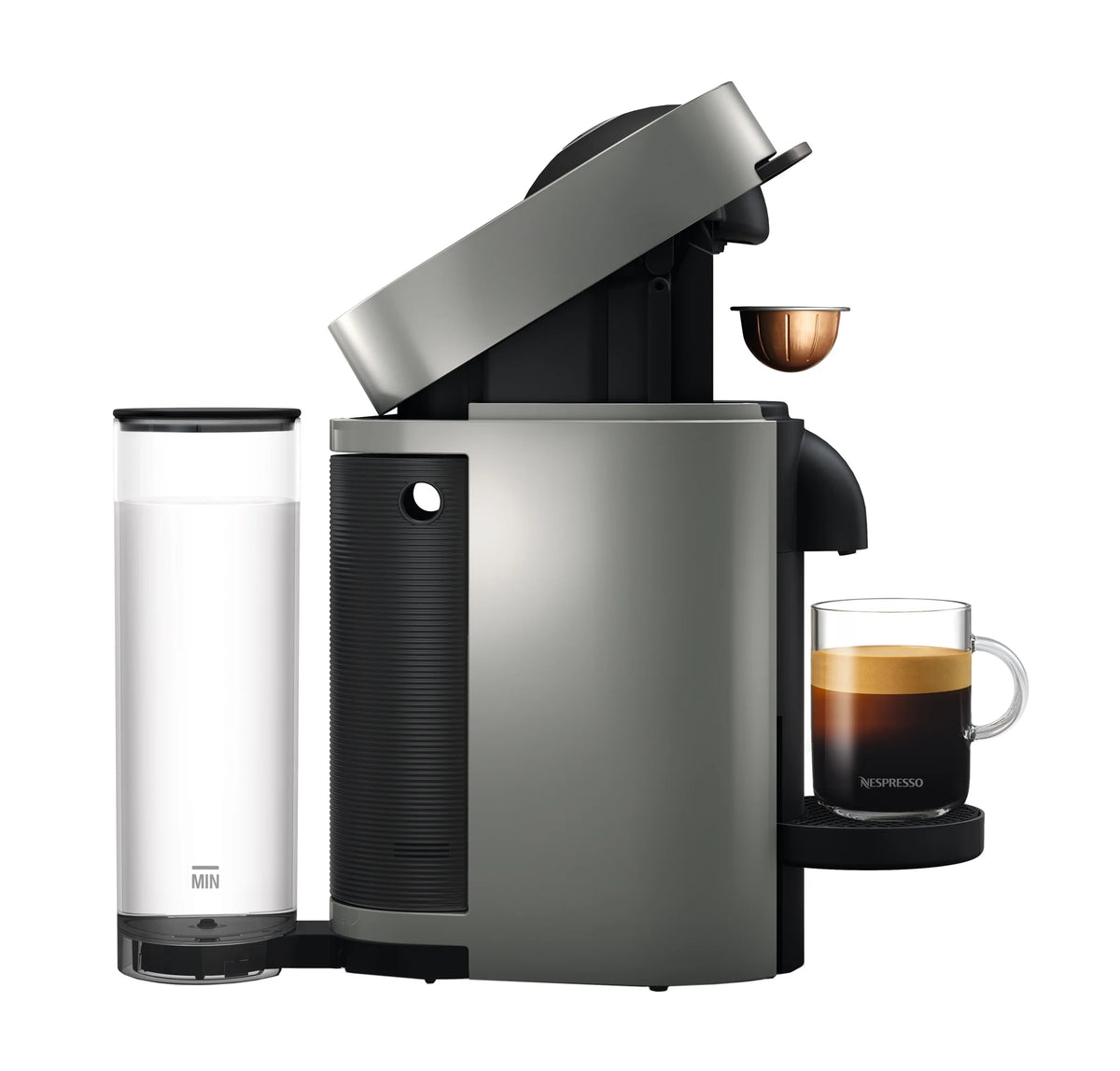 Nespresso New Vertuo Plus Coffee and Espresso Machine by De'Longhi with Aerocinno, Gray, Single-Serve Brewers