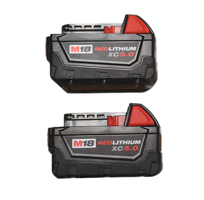 Milwaukee 48-11-1852 M18 REDLITHIUM XC 5.0Ah Extended Capacity 18V Battery Pack �C 2-Pack for Cordless Power Tools