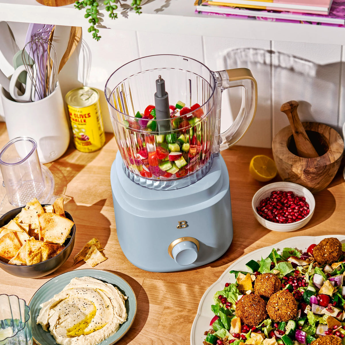 Beautiful 10-Cup Food Processor with Accessories, White Icing by Drew Barrymore