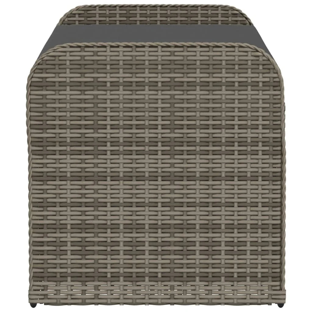 vidaXL Storage Bench with Cushion Outdoor Garden Seat Furniture Poly Rattan
