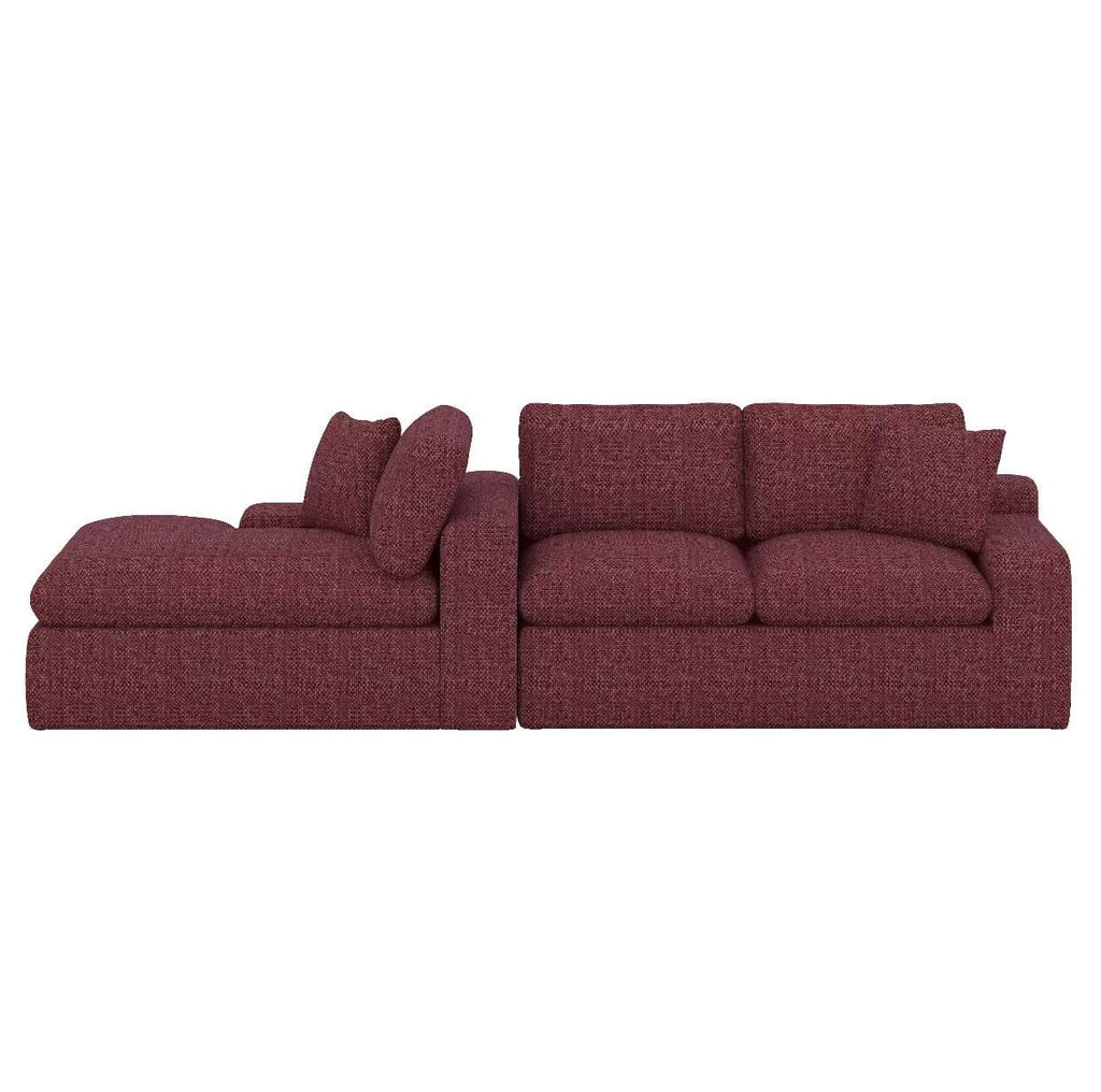 BEBPILOO Modular Chenille 107.9" Sofa with Flexible Configuration, Double - Layer Cushions, Deep Seating & Side Storage Pockets, Full-compressed Sofa for Living Room, Gray