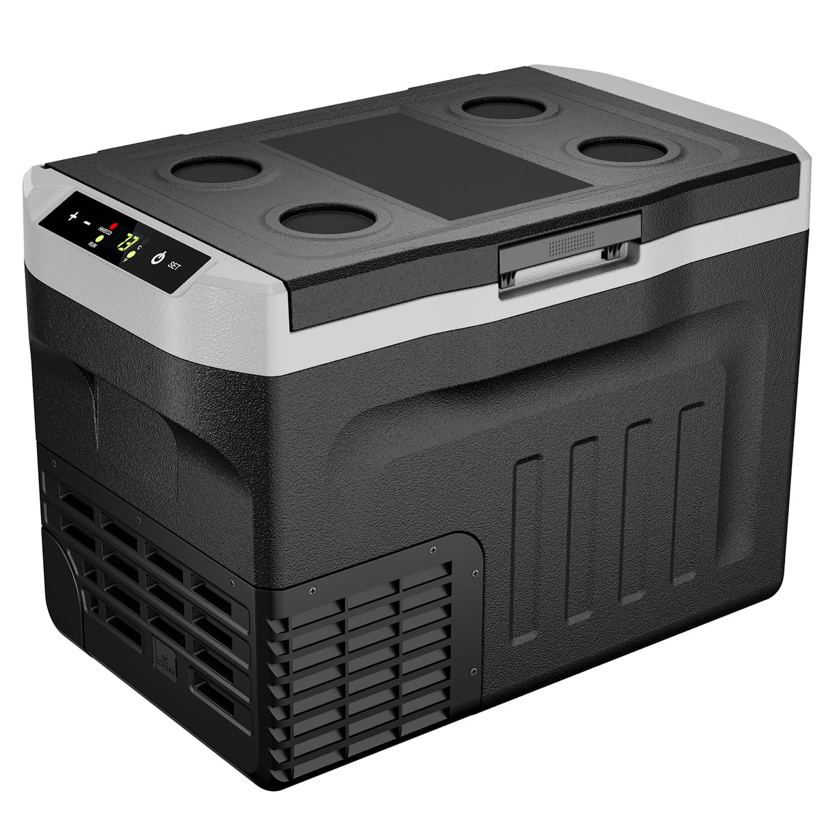 12V Car Refrigerator 32 QT with Touch Panel and Removable Divider