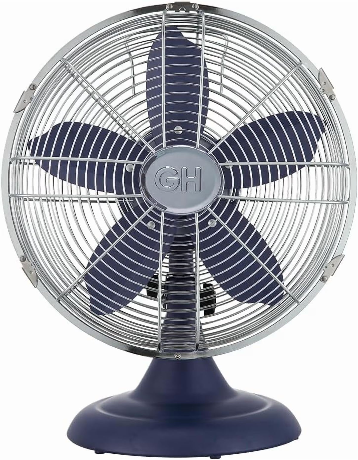 Good Housekeeping Retro All-Metal Table Fan (92618) with 3 Speed Settings, Wide Oscillation, and Carrying Handle��