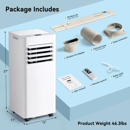 Bapipro 10,000 BTU Smart Portable AC - WiFi/Remote, 4-in-1 for 300 Sq.Ft, 24H Timer, Window Kit, ��55dB, ETL Certified