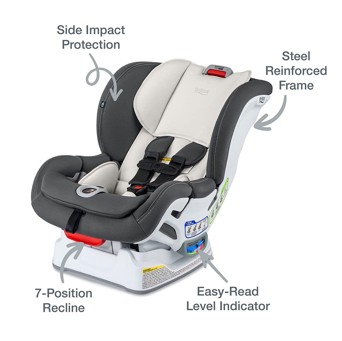 Britax Marathon Clicktight Convertible Car Seat. Mod Ivory SafeWash