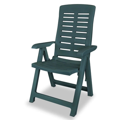 vidaXL Reclining Patio Chairs Outdoor Stack Dining Chair with Armrest Plastic