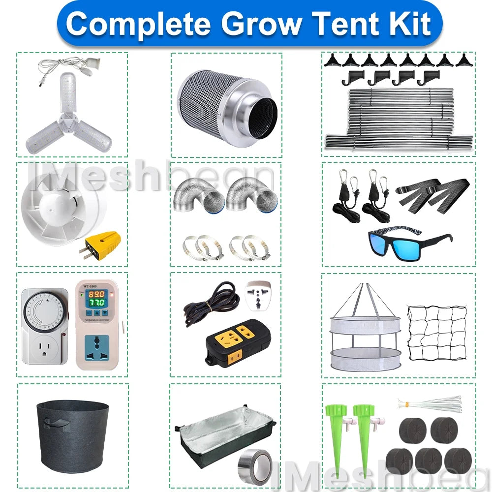 Vanleno Upgraded 48"x 24"x 80" Complete Grow Tent Kit, Full Spectrum LED Grow Light