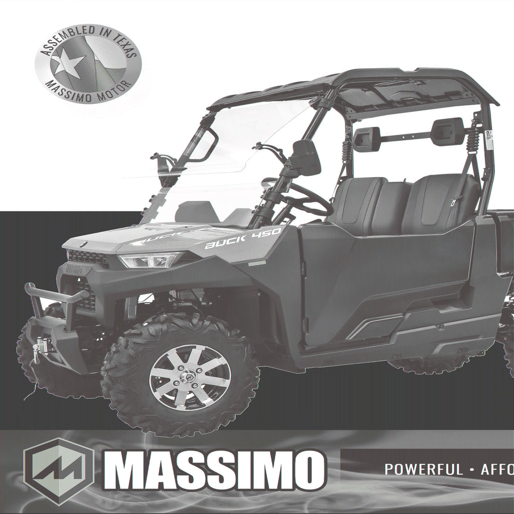 Massimo Buck 450 Side by Side UTV, EFI, 4 Stroke, 325cc, 25.5 HP, 4X4, 3000lb Winch - Red