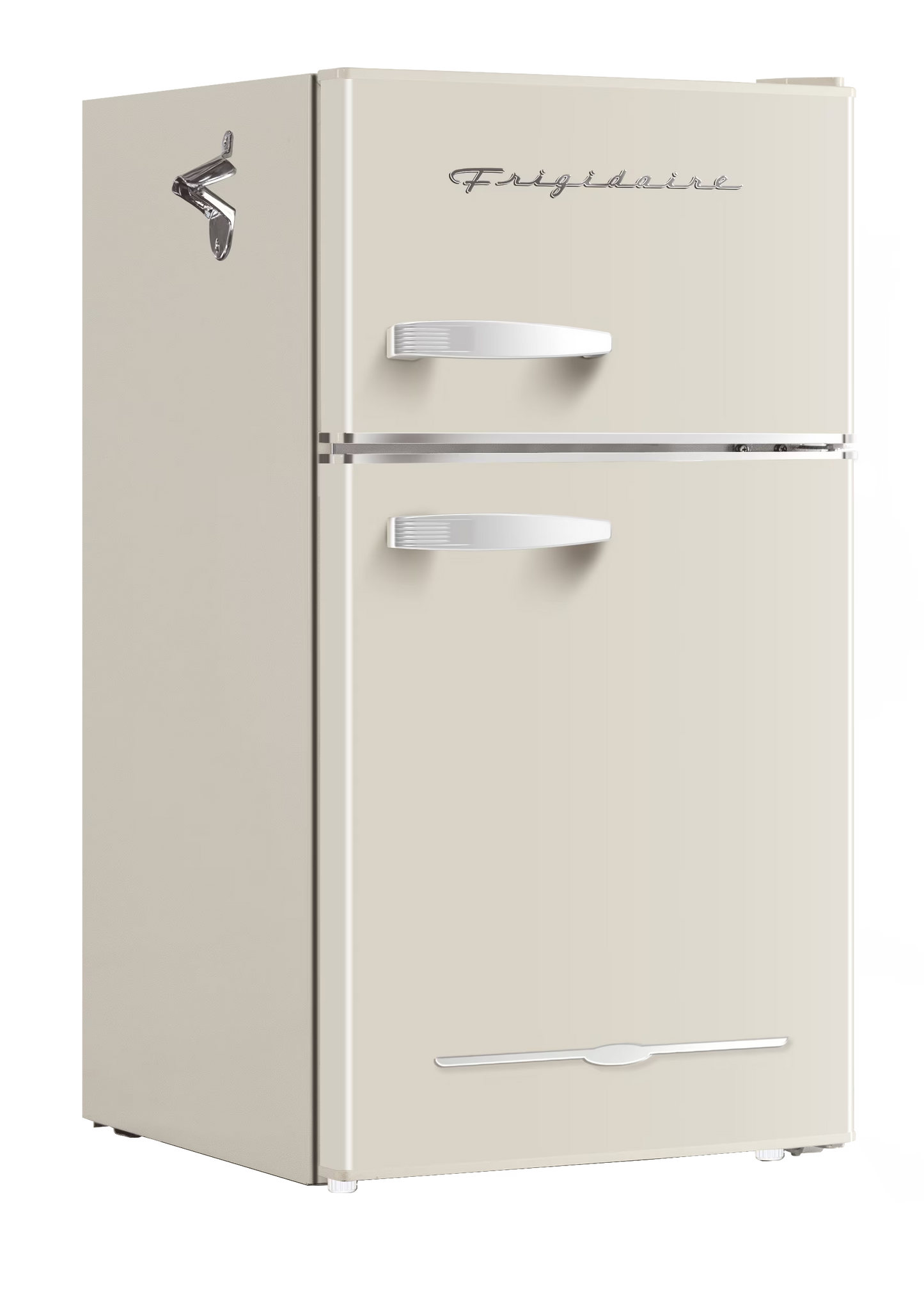 Frigidaire, 3.1 Cu. Ft. 2 Door Retro Compact Refrigerator , Built-In Side Bottle Opener, Cream