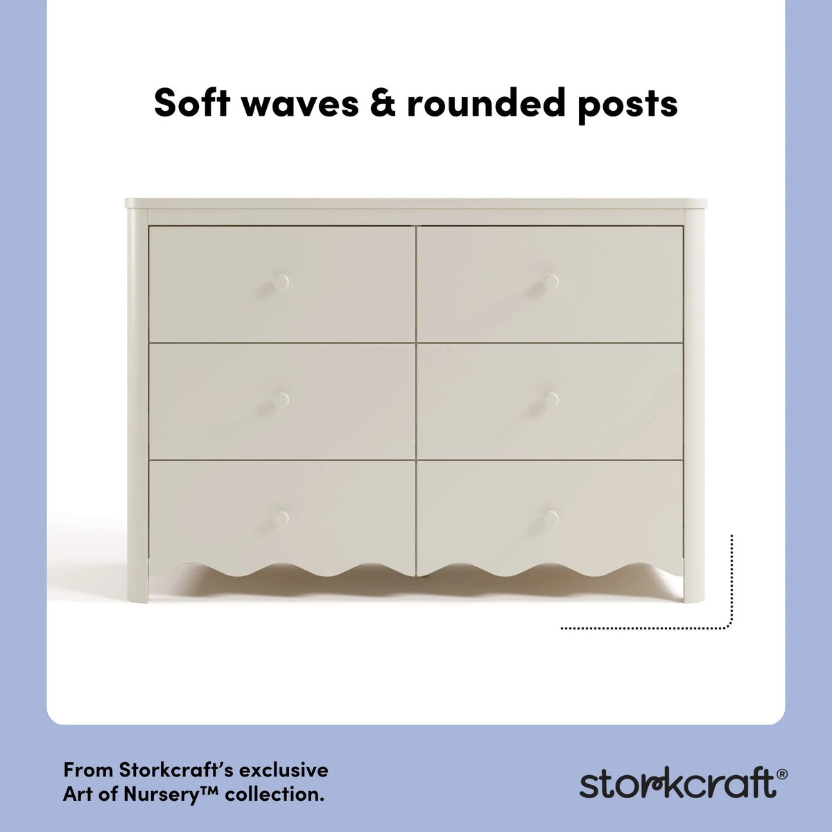 Storkcraft Casablanca 6 Drawer Nursery Dresser, Sage