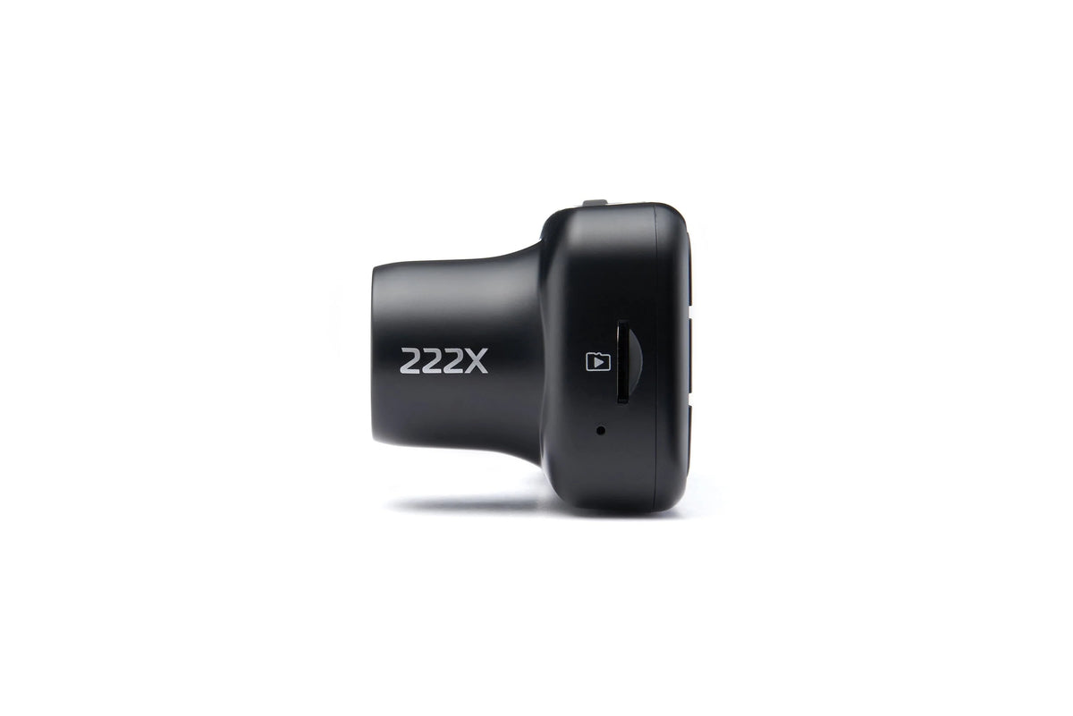 Nextbase 222X Compact Dual Dash Cam Front & Rear 2.5" HD IPS Screen, 1080p Full HD, 6 Layer Lens, Black, 0.17 lbs assembled.
