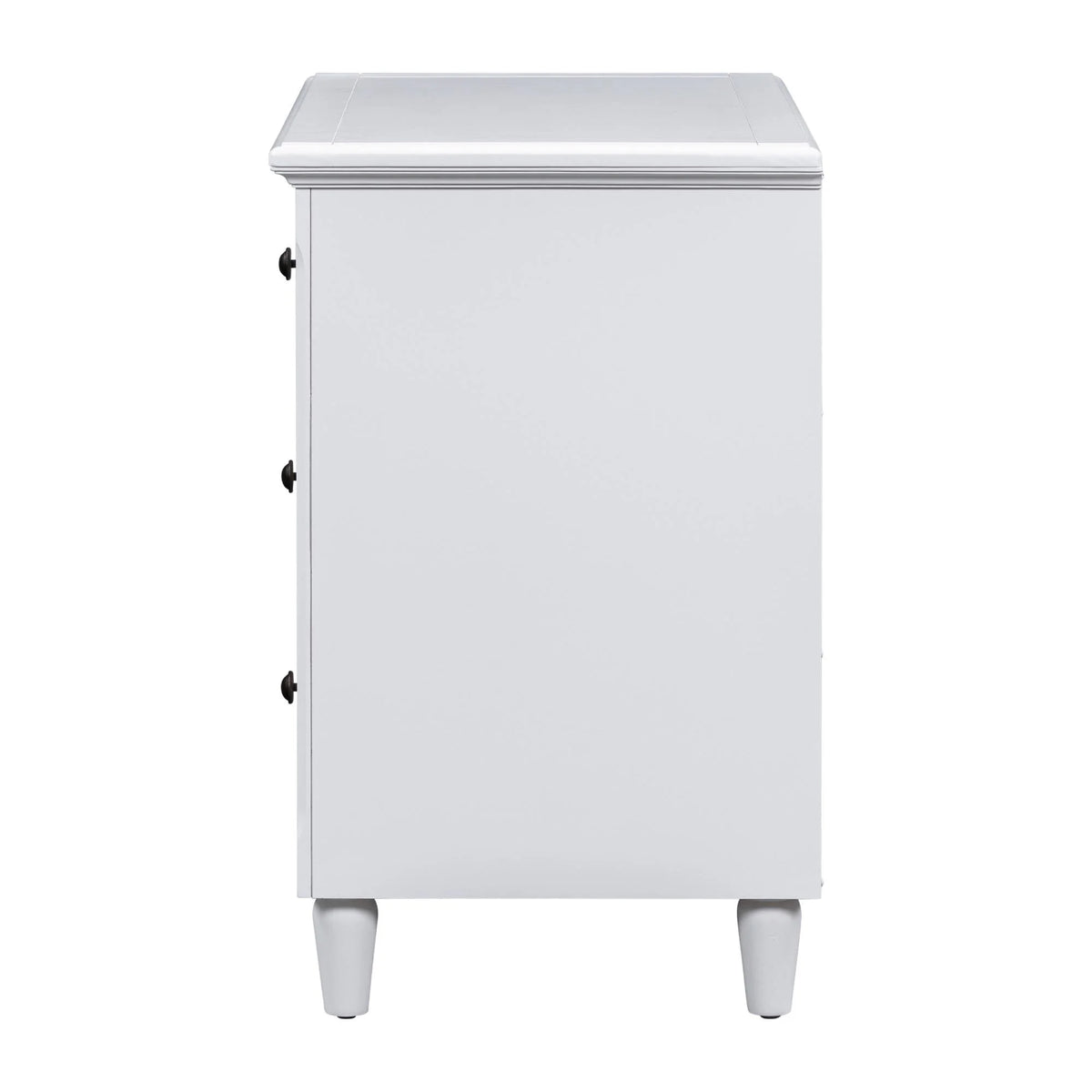 White Nightstand for Bedroom, Atumon Nightstand with 3 Drawers, Wood Bedside Table, Modern Nightstand Furniture for Bedroom, 28"L x 16.9"W x 28"H