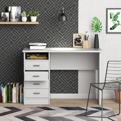 Warner Desk with 4 Drawers, White