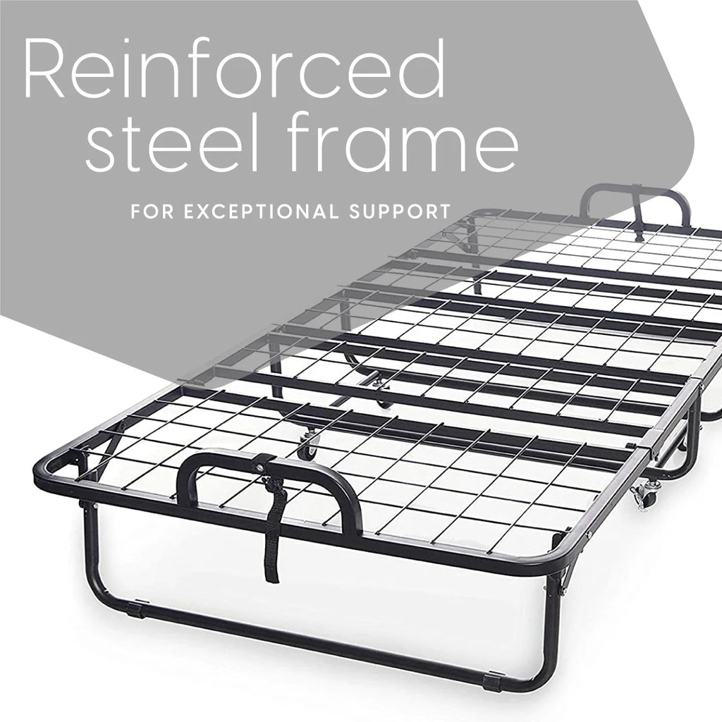 Milliard Twin Steel Folding Bed with Luxurious Memory Foam