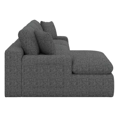 BEBPILOO Modular Chenille 107.9" Sofa with Flexible Configuration, Double - Layer Cushions, Deep Seating & Side Storage Pockets, Full-compressed Sofa for Living Room, Gray