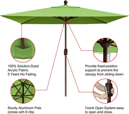 EliteShade Sunumbrella 6x6Ft Square Market Umbrella with Ventilation