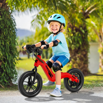 YunTopKids Electric Balance Bike for Kids, 150W Electric Bike for Kids with12 inch Pneumatic Tire, Adjustable Seat, Up to 5.6 Miles Electric Bike for Kids Ages 3-5,Black