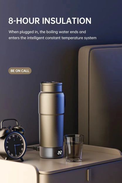 520ml Pure Titanium Portable Electric Kettle �C Travel Kettle Dual Voltage 100V-240V with Temperature Control, Lightweight, Leak-Proof, Fast Boil Mini Kettle for Travel, Office, Hotel, Camping