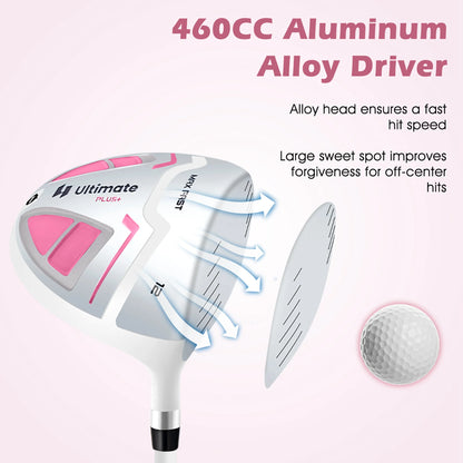 Ultimate Women��s Complete Golf Club Set Golf Club Package Set w/ Rain Hood, Right Hand Purple