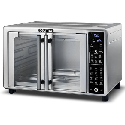 Gourmia French Door 6-Slice Digital Toaster Oven Air Fryer, 19 One-Touch Presets, 24L, Stainless Steel