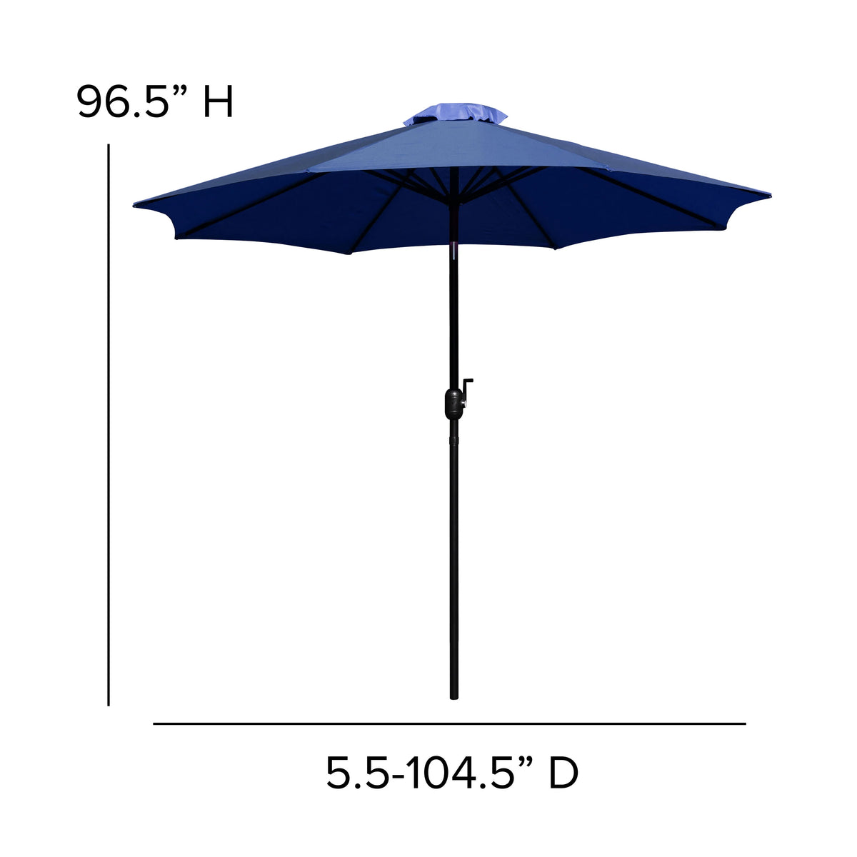 Merrick Lane Patio Umbrella with Base - 9' Tan Polyester Patio Umbrella - 30+ UV Protection - Waterproof Black Cement Base with 1.5" Diameter Aluminum Pole