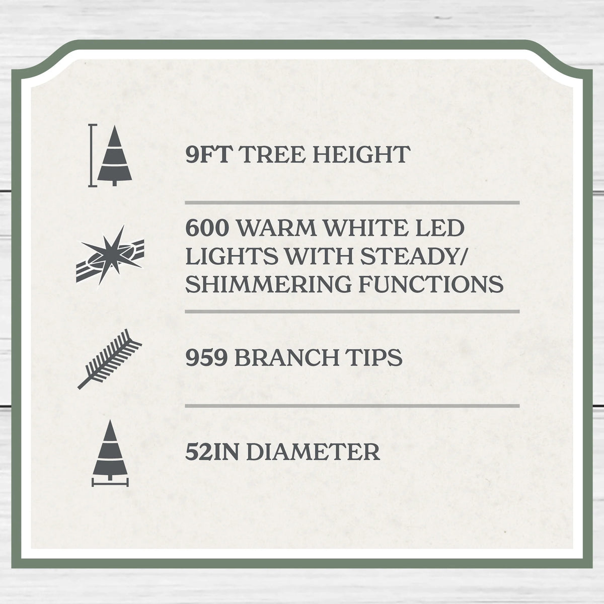 9' Pre-Lit Green Cypress Artificial Christmas Tree with 600 Warm White Twinkle LED Lights, by My Texas House