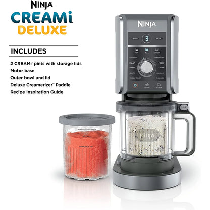 Restored Ninja CREAMi Deluxe 11-in-1 XL Ice Cream Maker, Silver (NC501) (Refurbished)
