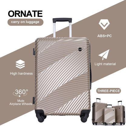 Tripcomp Luggage 3 Piece Set,Suitcase with Spinner Wheels Hardside Lightweight Luggage 20in24in28in.(Blue)