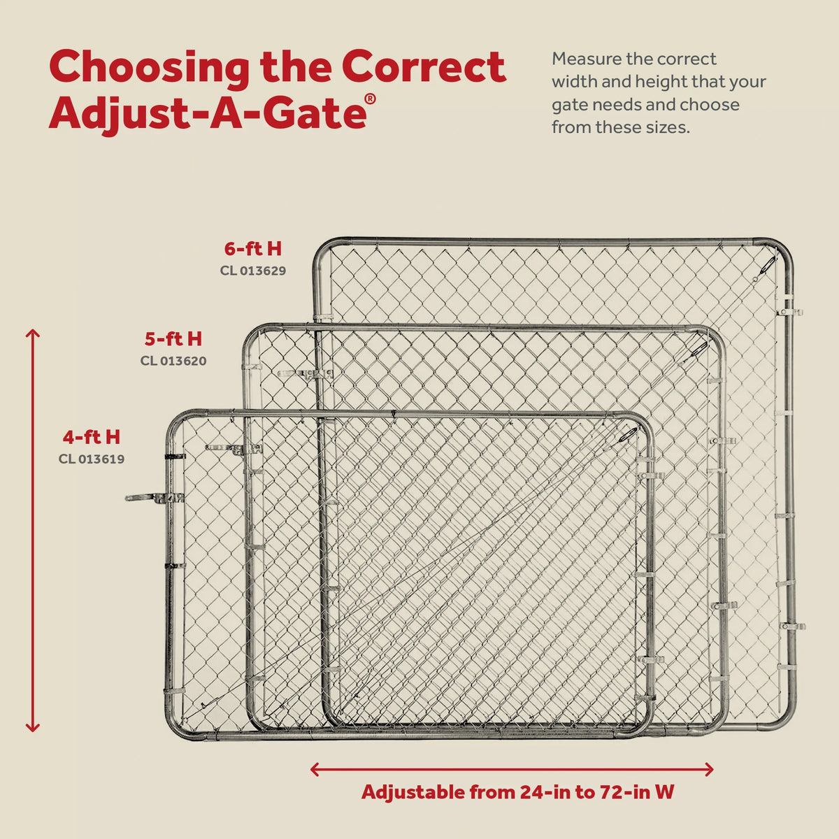 Adjust-A-Gate Fit-Right Chain Link Gate Kit with Square Corner Frame, Black