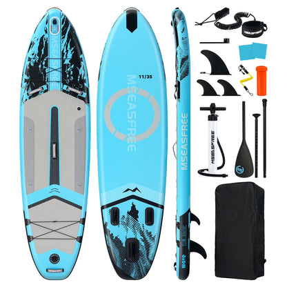 MSEASFREE 11.5 ft Inflatable Paddle Board All-Purpose Fishing Stand up Paddle Board with Full SUP Accessories