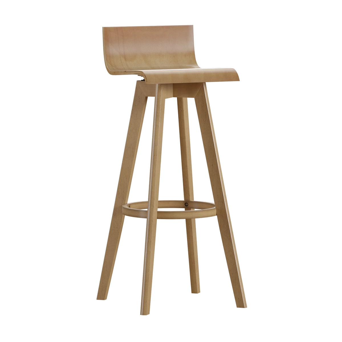 Weston Home Aleksi Modern Wood 29-inch Swivel Bar Stool, Set of 2, Natural