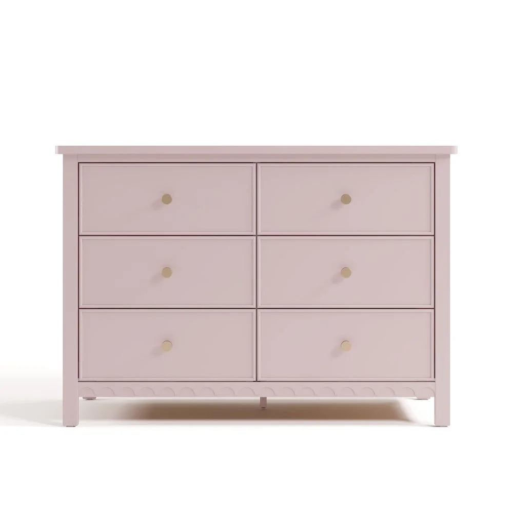 Graco Sasha 6 Drawer Nursery Double Dresser, Blush
