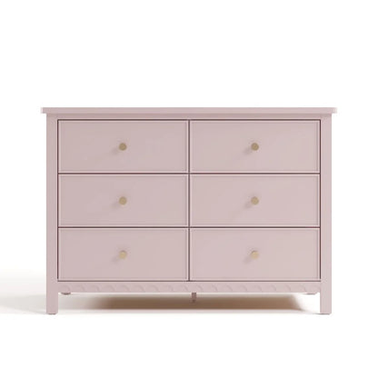 Graco Sasha 6 Drawer Nursery Double Dresser, Blush