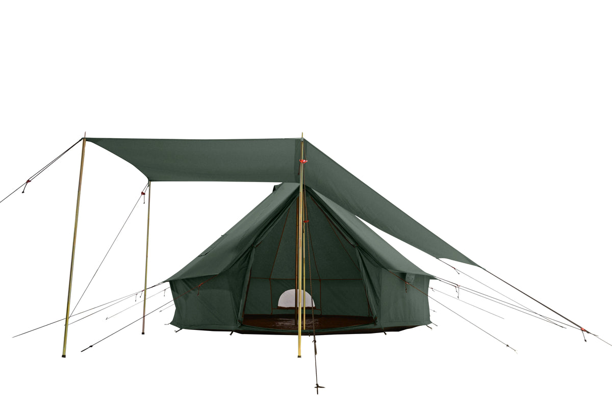 White Duck Outdoors Regatta Awning - Desert Red - 10' for Bell Tent - Complete Canopy with Poles for All Season Camping and Glamping