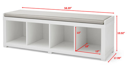 Better Homes & Gardens 4-Cube Shoe Storage 58.39" Bench, Weathered