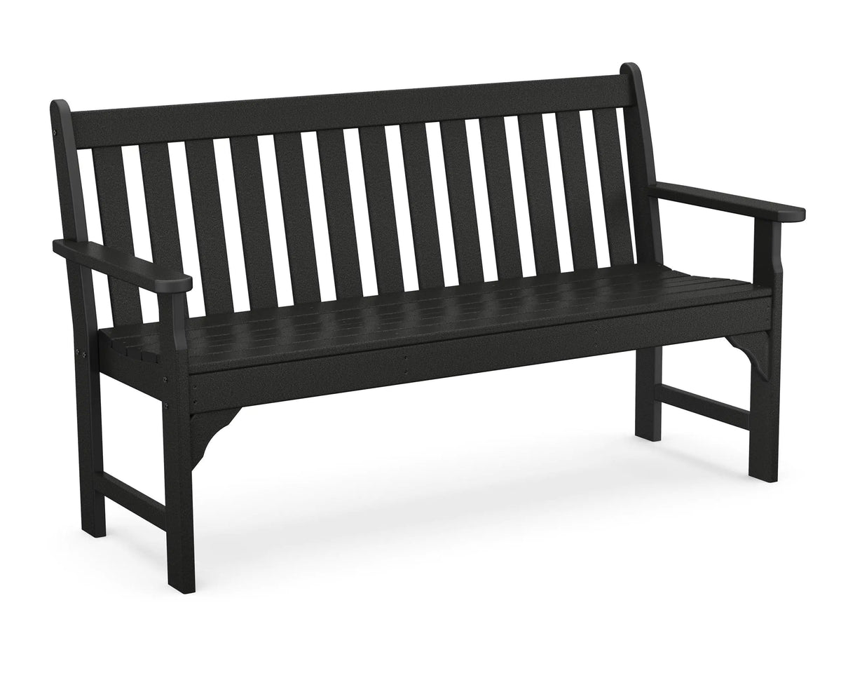 5′ Vineyard Outdoor Bench, in Black