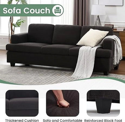 Techmilly Sofa,Comfort Modern Sofa,Extra Deep Seat,3 Seater,Living Room Apartment Lounge Sofa, Corduroy