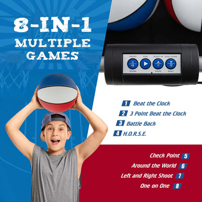 Costway Dual Shot Basketball Arcade Game with 8 Game Modes Electronic Scoring Blue
